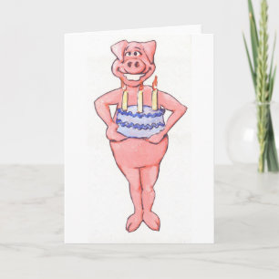 Carte Cochon d'anniversaire