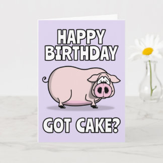 Carte Cochon De Ferme Rose. Vous Avez Du Gâteau ? Annive