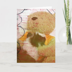 Carte Cochon de Guinée et ours en peluche Texture des mé