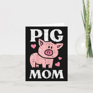 Carte Cochon Maman Funny Cochon Fermier Porc Vin Fête de