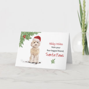 Carte Cockapou champagne Noël du chien dans Funny