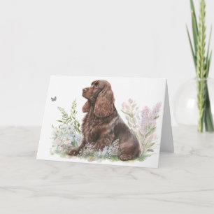 Carte Cocker Spaniel au Chocolat d'Anniversaire