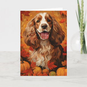 Carte Cocker Spaniel Automne Thanksgiving