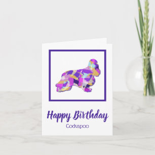 Carte Cocker Spaniel Dog Silhouette mignonne PPY&B Anniv