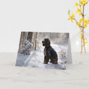 Carte Cocker Spaniel Laisser Neige Noël