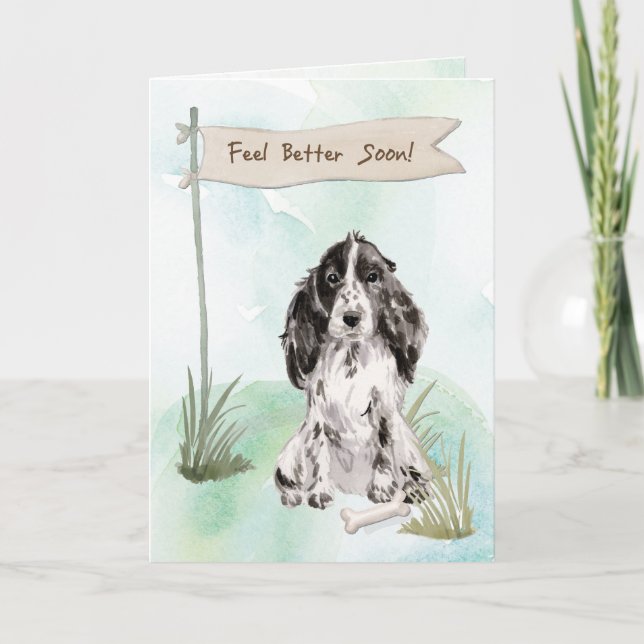 Carte Cocker Spaniel se sentent mieux après la chirurgie (Devant)