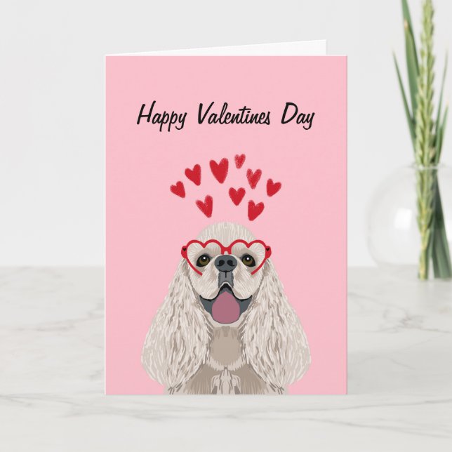 Carte Cocker Spaniel Valentines - Valentines pour  (Devant)