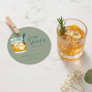 Carte Cocktail d'artisanat amusant Mariage Enregistrer L