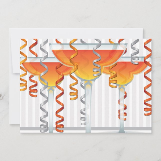 Carte Cocktail orange et ruban (Devant)