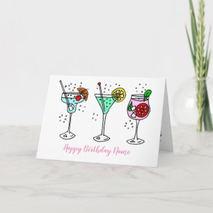 Carte Cocktails Joyeux Anniversaire