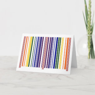Carte Code barre double arc-en-ciel