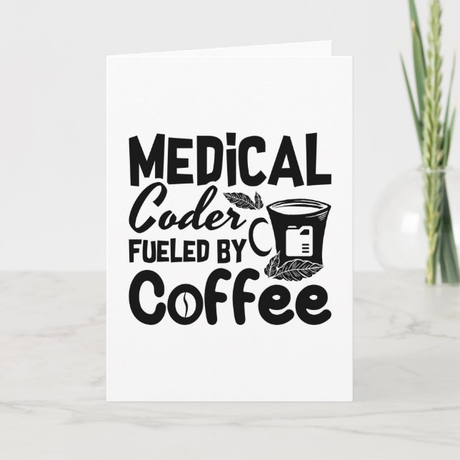 Carte Code médical Fueled by Coffee Programmer Coding (Devant)