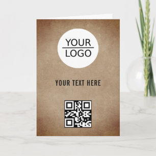 Carte Code QR Logo Personnalisé Texte Promotion Rustique