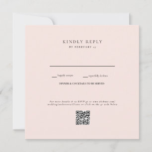 Carte Code QR RSVP Mariage Blush
