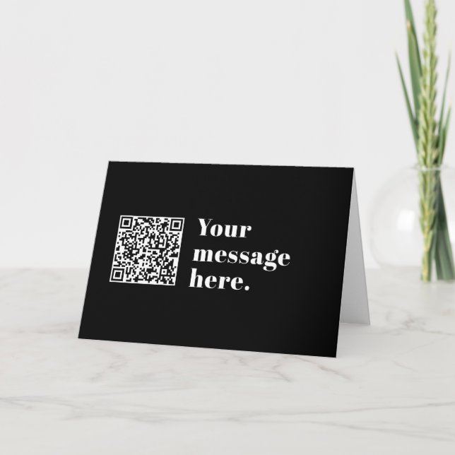Carte Code QR téléchargé et texte rétro modifiable (Devant)