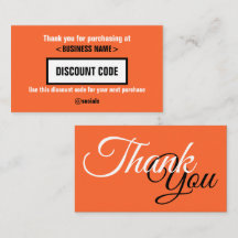 Carte Code Remise, Merci Pour Votre