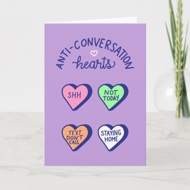 Carte Coeur anti-Conversation Saint-Valentin (Devant)