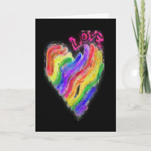 Carte Cœur arc-en-ciel gay lesbienne "Amour"