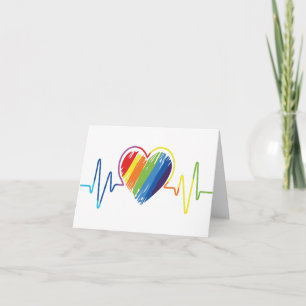 Carte Coeur arc-en-ciel   Gay pride Scribble Heart Photo