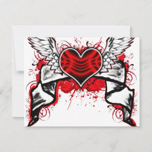 Carte Coeur avec ailes