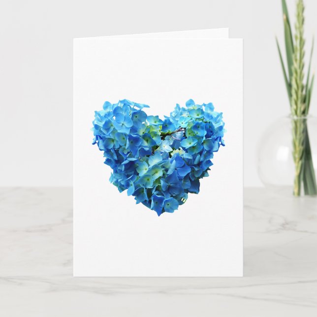 Carte Coeur bleu d'hortensia (Devant)