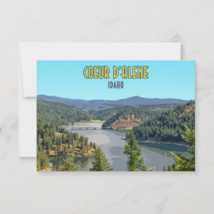 Carte Coeur d’Alene Idaho Souvenir