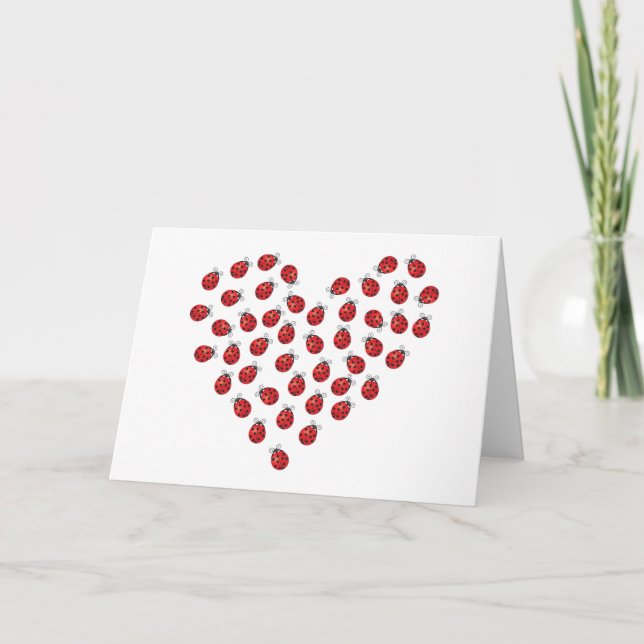 Carte Coeur d'amour de coccinelle (Devant)