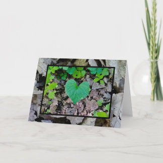 Carte Cœur d'amour de feuille (intérieur vide)