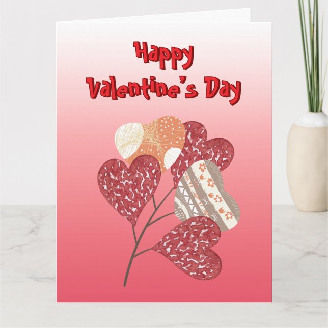 Carte Cœur d'amour feuilles (Devant)