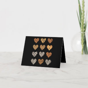 Carte Cœur d'amour Léopard Mignon Saint-Valentin 