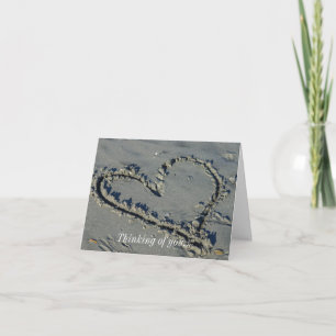 Carte Coeur Dans Le Sable De Vous Penser