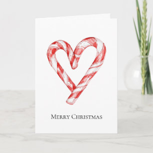 Carte Cœur de Canne à Sucre de Noël