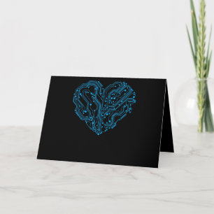 Carte Cœur de circuit cyber drôle pour la Saint-Valentin