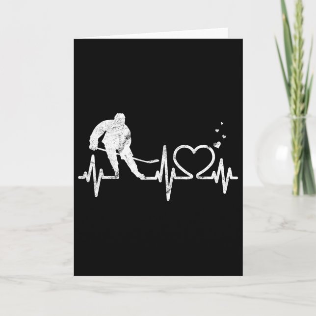 Carte Cœur de hockey sur glace Saint-Valentin Battement  (Devant)