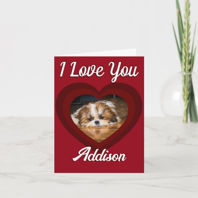 Carte Cœur de la Saint-Valentin shih tzu amour Photo per (Devant)