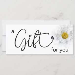 Carte *Cœur de Marguerite à l'Aquarelle Blanche Minimali