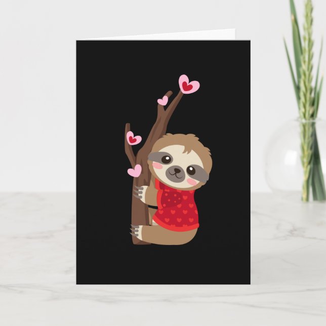 Carte Cœur de paresseux de la Saint-Valentin (Devant)