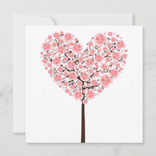 Carte Coeur de sakura rose (Fleur de cerisiers)