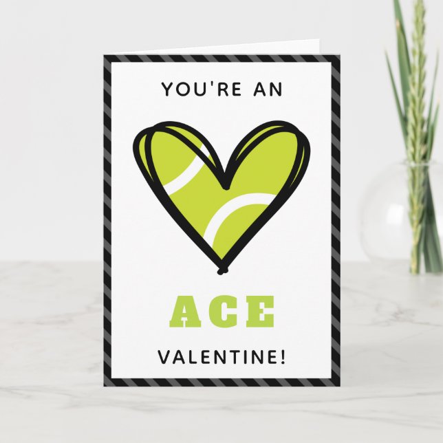 Carte Coeur de tennis Valentine's Day Enfants Coach Fun  (Devant)