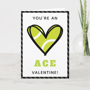 Carte Coeur de tennis Valentine's Day Enfants Coach Fun 