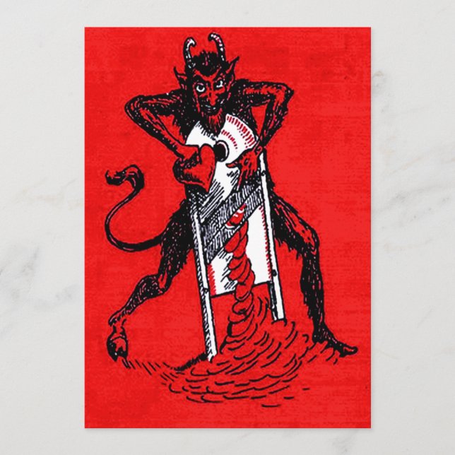 Carte Coeur de tranchage de Krampus rouge (Devant)