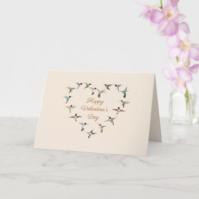 Carte Coeur des colibris Saint-Valentin (Orchidée)