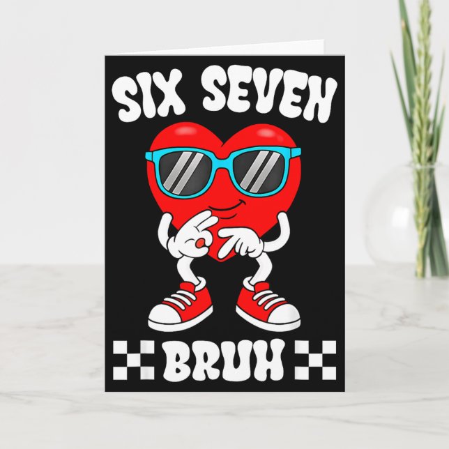 Carte Cœur drôle 67 Bruh Saint-Valentin Six Sept Mème Ge (Devant)