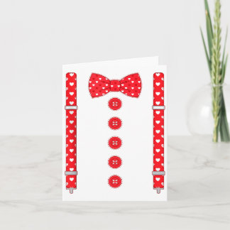 Carte Cœur Drôle Cravate Papillon Suspenders Fête de la 