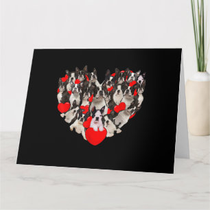 Carte Coeur drôle d'amour Boston Terrier Saint-Valentin