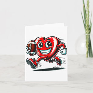 Carte Cœur drôle de football américain Saint-Valentin Sr
