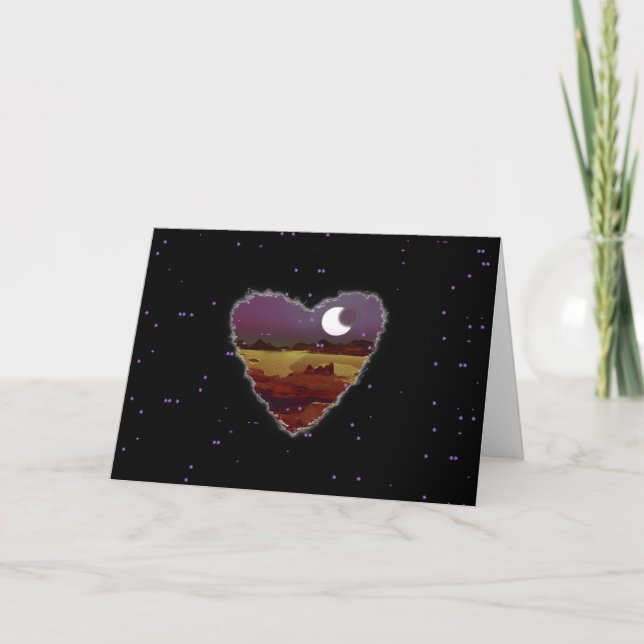 Carte Coeur Éclipsée Sci Fi Valentine Love Romance (Devant)