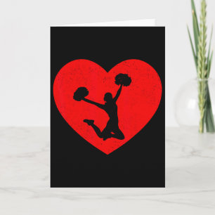 Carte Cœur en forme de Saint-Valentin de Cheerleading Ch