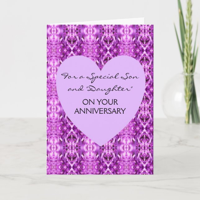 Carte Cœur Fils Épouse Mariage Anniversaire Personnalisé (Devant)