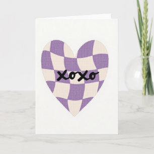 Carte cœur graphique Xoxo lavande